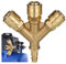 Distributore Aria Compressa, Tubo Compressore Attacco Rapido a 3 Vie, Raccordi Rapidi Aria Compressa con Connettori da 1/4 Pollici, In Ottone Antiruggine, Facile da Usare Raccordo Aria Compressa