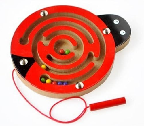 KOKOBOX Holzspielzeug 2 3 4 Jahre Kinderspielzeug Magnetspiel Baby Spielzeug Spielsachen Junge Mädchen Magnet Spiel Montessori Spielzeug Motorikspielzeug Geschenk Junge Mädchen - Marienkäfer