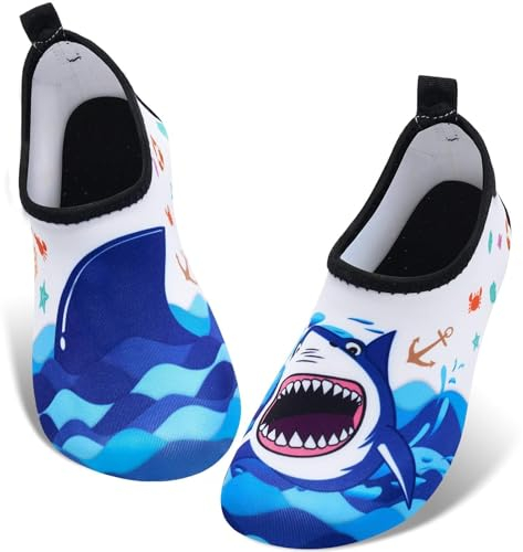 WAWSAM Kinder Strandschuhe Jungen Schwimmschuhe Aqua Schuhe (Blau, Kleinkind, 30, Numerisch (von/bis), EU Schuhgrößensystem, 31, M)