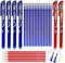 Generico Penna gel cancellabile 2 ROSSE 4 BLU E 22 RICARICHE (6 rosso - 16 blu) PUNTA 0,5 bullet