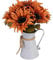 Flores artificiales de otoño, 7 girasoles en maceta de metal para centros de mesa, estantería, chimeneas, decoración otoñal del hogar, decoración de otoño para interiores y exteriores para un hogar