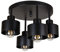 alfalux Lampe Deckenlampe LED 4 Flammig Deckenleuchte Metall E27 Geeignet Industriell Schlafzimmer Küche Wohnzimmer 4OST3030SC Schwarz