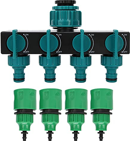 Wasserhahn Umleitung 4 Wege Gartenschlauch Wasserhahn Umleitung Garten Wasserhahn Armatur Garten Umleitung Armatur mit 1/4 Zoll Gartenschlauch Armatur Schnellanschluss Bewässerung Armaturen Garten Bew