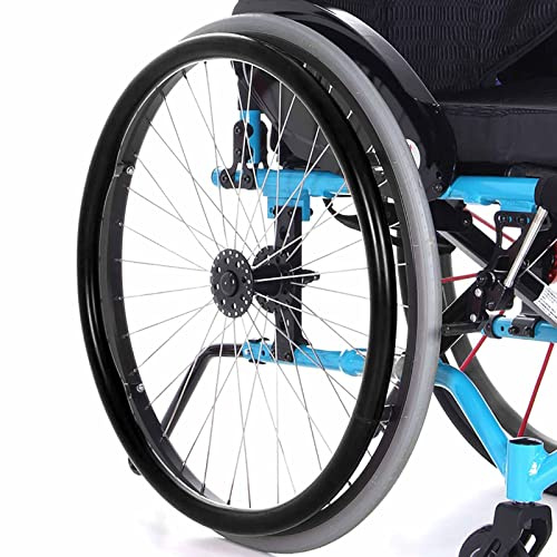 LINCYS Anti-Rutsch 24 Zoll - Rollstuhl-Greifreifen-Abdeckungen, 1 Paar rutschfeste, Verschleißfeste Handstoßabdeckung, Greifring-schutzabdeckung,Schwarz,22in