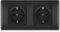 BSEED Schuko Steckdose mit Steckklemme, Doppelsteckdose Unterputz, 2 Fach Steckdose Unterputz mit PC Rahmen, Einbausteckdose Unterputz 16Amp, Doppel Schutzkontakt Wandsteckdose Schwarz - 152 mm