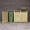 Charles Bentley FSC Triple Wide Panel Wooden Bin Store Wheelie Bin Storage Unit Lifting Lid