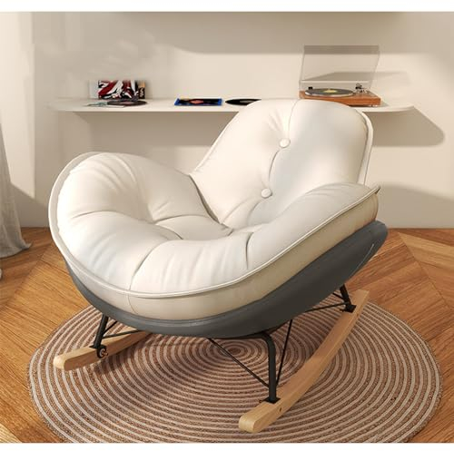 LOERSS Liegestuhl,Glider,Schaukelstuhl Für Das Kinderzimmer,Akzentstuhl Für Das Wohnzimmer,Sessel Mit Hoher Rückenlehne,Gepolsterter Sitz,Chaiselongue-stühle Für Das Arbeitszimmer(Dark Grey)