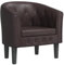 vidaXL Clubsessel, Sessel mit gepolstertem Sitz Armlehnen, Cocktailsessel mit Holzgestell, Loungesessel Relaxsessel Polstersessel, Braun Kunstleder
