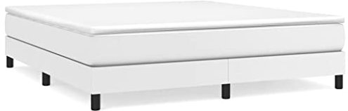 AUVYI Boxspringbett Polsterbett, Bett, Betten, Bettgestell, Schlafzimmer 180x200 cm Weiß Bettrahmen Betten Kunstleder