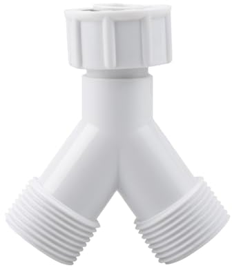 Tabanzhe 1 Pack Plastic Appliance Inlet Hose Y-Piece Splitter Connector, 3/4 inch Y Shape Splits 1 to 2 Pipe Connector for Washing Machine Dish Washer, White