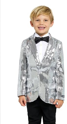 Suitmeister Pailletten-Blazer für Jungen - Glänzende Partyjacke für Kinder - Slim Fit - Blazer für Jungen