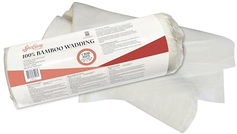 Sew Easy 100% Bambuswatte – antiallergen, antibakteriell, hochwertiges, raffiniertes Segeltuch, maschinenwaschbar, Quilten, Heimdekoration - Wiegengröße 114 x 152 cm 45 x 60