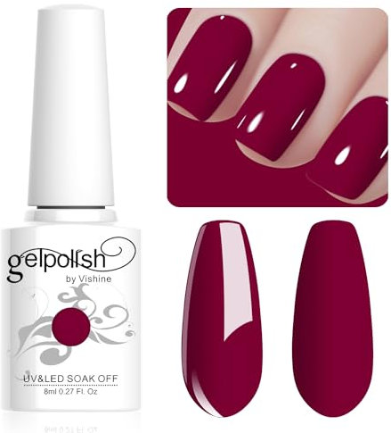 Vishine Gel Nail Polish, 1Pcs 8ml WineRed Gel Polish Soak Off UV LED Gel Nail Art DIY Gel Nail Manicure for Girls Women #079