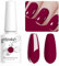 Vishine 8ml Vernis à Ongles Gel Semi Permanent Couleur Rouge cerise, Vernis Semi Permanent Soak Off UV LED Gel Polish Nail Art Manucure Salon DIY LM079