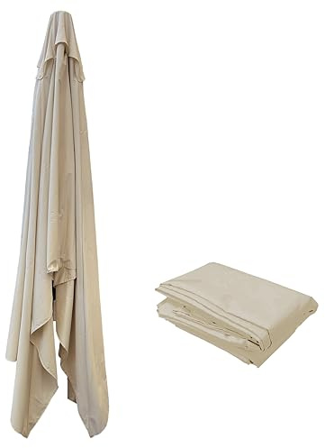 Greenwood - Bâche de rechange pour parasol E 5037, 3X4m, coupe-vent, polyester 250 g, couleur écru