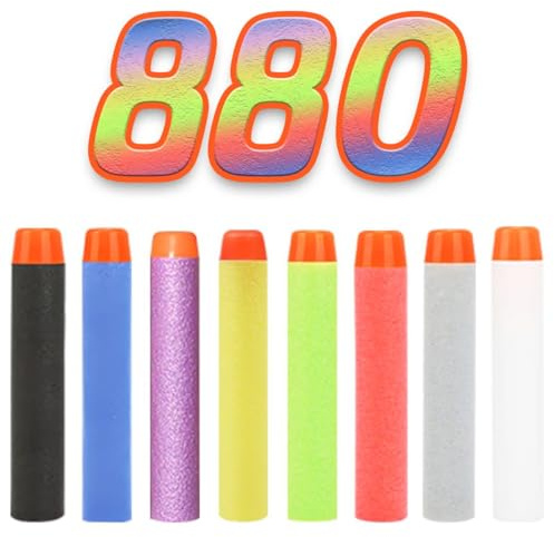 König Design Nerf Pfeile - 880 Stück Nerf Darts Nerf Munition Pfeile Dart Bullets Refill Darts Foam Pfeile für N-Strike Elite Blasters Series Hasbro Fortnite