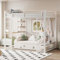 Cama alta con escalera de 90 x 200 cm, cama individual con mesa con fácil suspensión con estantes