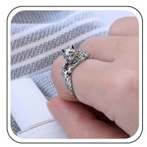 Aneneiceera Vintage Katze Ringe Silber Katze Knöchel Ringe Messing Katze Fingerringe Punk Einstellbar Katze Ring Hand Schmuck Für Frauen