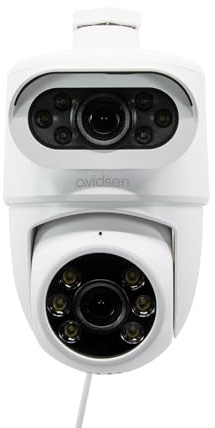 Avidsen Überwachungskamera außen, WLAN Außenkamera, Dual-PTZ 2K | Dual-Linse, 355°/90° PTZ, 10 m IR, 150-lm-Licht, 80-dB-Sirene, microSD bis 128 GB