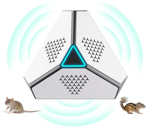Ultrasónico para Ratas 360 °, Ahuyentador de Ratas, Repelente de murciélagos, Ardilla y cucaracha ultrasónica, Repelente ultrasónico para Ratones Cucarachas antiplagas enchufables