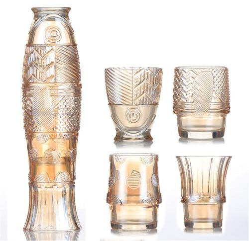 AXIM Lot de 4 verres à bière empilables en forme de poisson pour soda, jus, lait, coca, bière, spiritueux