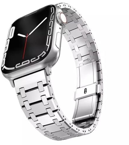 ZUC Cinturino in acciaio inossidabile per Apple Watch Ultra band 49mm 38/40/41mm 42/44/45mm S10 42MM 46MM Bracciale per s 10 9 8 7 Se 6 5 4 Se Cinturini per orologi(Silver,41mm)