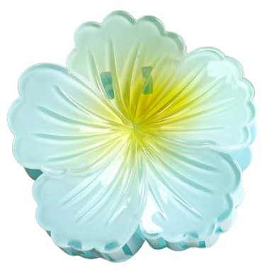 Pinza para el pelo con forma de flor, color degradado, para la parte trasera, accesorio dulce para mujer, decoración floral, color azul