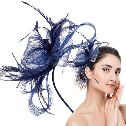 Fascinator-Stirnband für Damen – Fascinator-Kopfschmuck, Hut, Netz-Kopfschmuck, Haarschmuck für Hochzeiten, Frauen, Mädchen, gesellschaftliche Veranstaltungen, Nachmittagstee, Outdoor