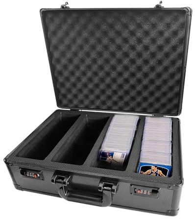 TECKZOON Caja de Almacenamiento para Cartas coleccionables de 4 Filas con Cierre de combinación, más de 160 Cartas, maletín para Cartas calificadas PSA BGS CSG con Compartimentos de Espuma
