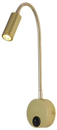 Osmond Lampe Murale à Col de Cygne LED 3W Blanc Chaud 3000K AC85-265V avec Spot Pivotant Réglable, Lampe de Chevet à Fixation Murale avec Électrique, Applique Murale pour Lecture.