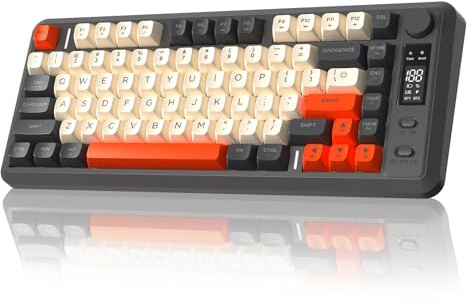 FREEWOLF M75 82keys Compact PBT Gradient Keycap Wireless Keyboard - Shimmer | Bluetooth+2.4G Dual-Mode Connection, Knob Control & Display Screen, Rainbow Light, 2000mAh, Full-Key Non-Conflict for Mac/Win