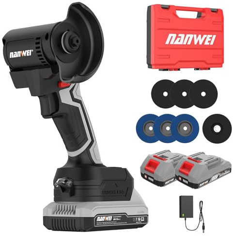 NANWEI 3-pollici smerigliatrice angolare a batteria per accumulatore Makita 18 V, 76 mm smerigliatrice compatta e leggera, 0–15.000 giri/min per dischi da taglio, dischi lamellari per taglio e