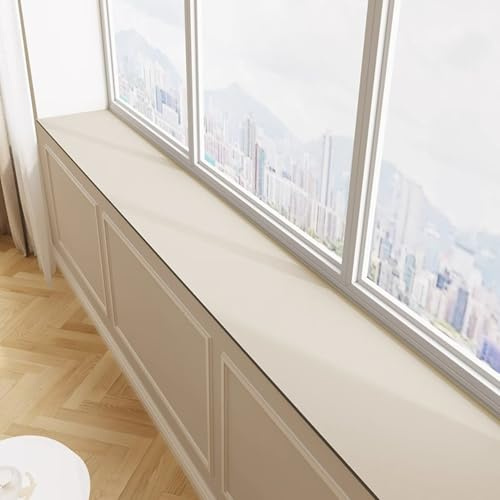 20-98 in Long Cuttable Window Sill Mat, Water Absorbent Bay Seat Cushion, Non-Slip Protector for Cats/Dogs/Plants(White,200x15cm(79x6))