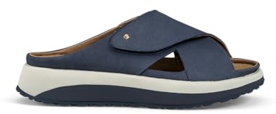 JOYA Alicante blue, stilvolle offene Sandale für Damen aus weichem Nubukleder mit verstellbarem Klettverschluss, in sattem Blau Gr. 35