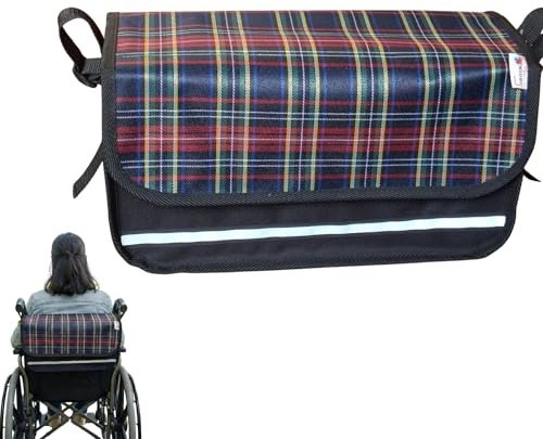 SENIORI Rollator- und Rollstuhltasche – Bequeme Befestigung & viel Stauraum – für Verschiedene Modelle – Mit Reflektor, Klettverschluss & stabiler Form (7. Tartan, Mini)