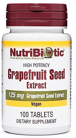NutriBiotic – Grapefruit Seed Extract Tablets 125mg, 100 Count | Premium Grade GSE with Bioflavonoids | Potent Immune & Overall Health Support | Easy to Swallow | Vegan, Gluten Free, Non-GMO