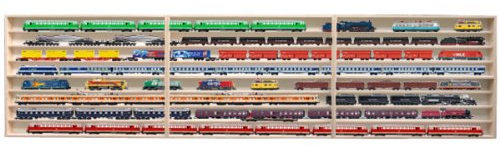 Alsino 3 Meter 8Fach HO Vitrine mit Nuten für Modelleisenbahn Spur H0 3E43ALRM - 0.11T x 3B x 0.76H m