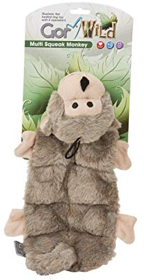 Gor Pets Soft Dog Toy Plush Wild Multi-Squeak Monkey