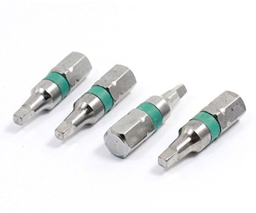 Sourcingmap Hardware Part Magnetic 2.3mm Square Tip Screwdriver Bits 4 Pcs