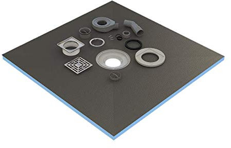 Receveur de Douche 120x90x4cm prêt à carreler avec Siphon et Grille en INOX Valstorm