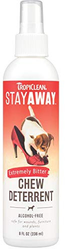 TropiClean Stay Away Abschreckungsspray - Alkoholfrei - Sicher für Wunden, Möbel und Pflanzen - Extrem bitter, 236 ml