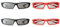 2 Lunettes 3D Noires et 2 Rouges pour Adultes Passives 3D pour Télévision Homme et Femme Une Utilisation Avec des Films RealD Cinémas des Téléviseurs et des Projecteurs Lunettes de Cinéma 3D