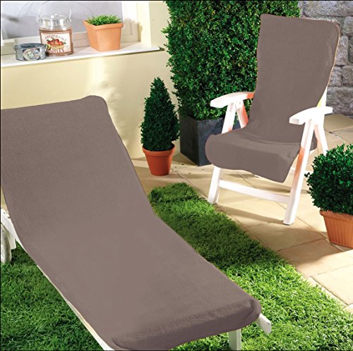 Schonbezug für Gartenstuhl & Gartenliege aus dem Hause Dyckhoff - erhältlich in 7 sommerlichen Farben - mit Kapuze für besseren Halt, Gartenliege (70 x 200 cm), anthrazit