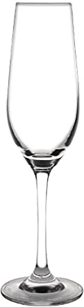 Olympia Chime Crystal Champagne Flutes 225ml Glasswasher Safe (6 Pack) | Lead-free material ensures eco-friendly safety, while the 240x70mm dimensions suit versatile cocktail or wine service.