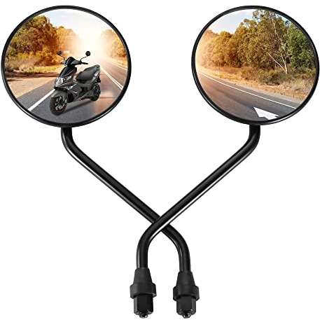 GOOFIT 8MM Schwarz Runde Kunststoff ckspiegel Universal Ersatz für 50cc 70cc 90cc 110cc 125cc 150cc 200cc 250cc ATV Dirtbike Go Kart Scooter Motorrad