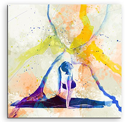 Yoga II 60x60cm Wandbild SPORTBILD Aquarell Art tolle Farben von Paul Sinus