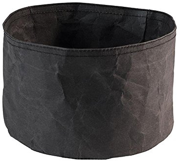 APS 30451 Runder Brotkorb, Naturfaser und Kunstharz, Ø 20 x 13 cm Schwarz