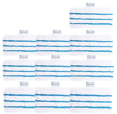 Louu Lot de 10 serpillères en microfibre lavables de rechange pour balai-vapeur Black & Decker Steam Mop FSM1610/1630