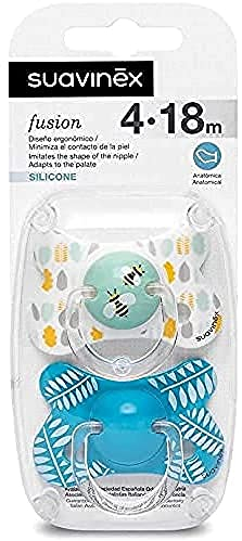 Chupete Suavinex Fusion Silicona Tetina Fisiologica 4-18 M 2 unids