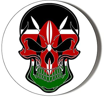 KENYA FLAG SKULL SHAPE 45mm Fridge Magnet